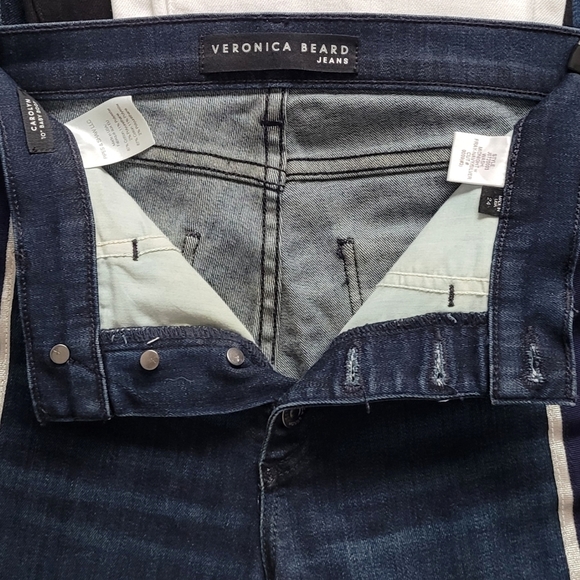 Veronica Beard Jeans Carolyn High Waist Side Tux Stripe Baby Bell 24 - Picture 5 of 12